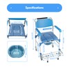 Movable Bedside Commode Chair with Foot Pedal, Multi-Functional Commode Toilet