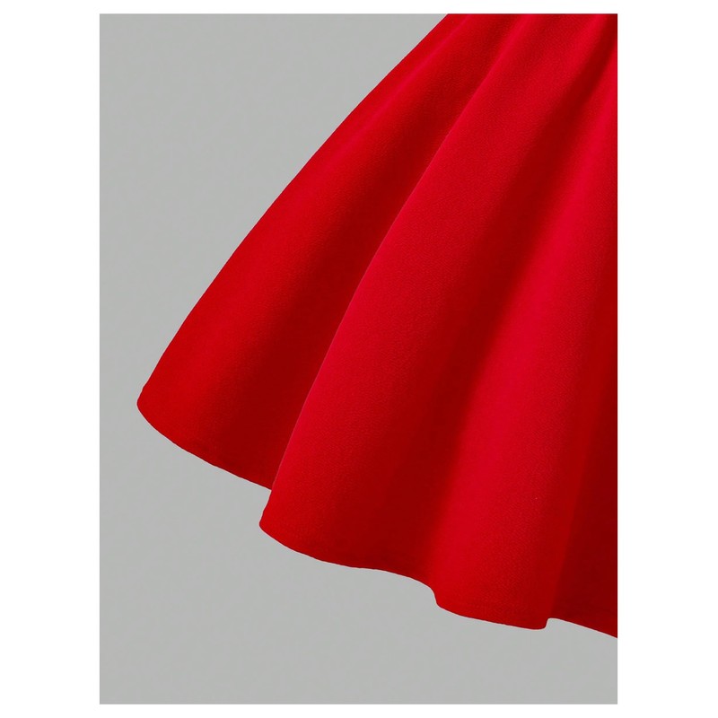 WDIRARA Girl's Bow Sleeveless A Line Mini Dress Ruched Ruffle