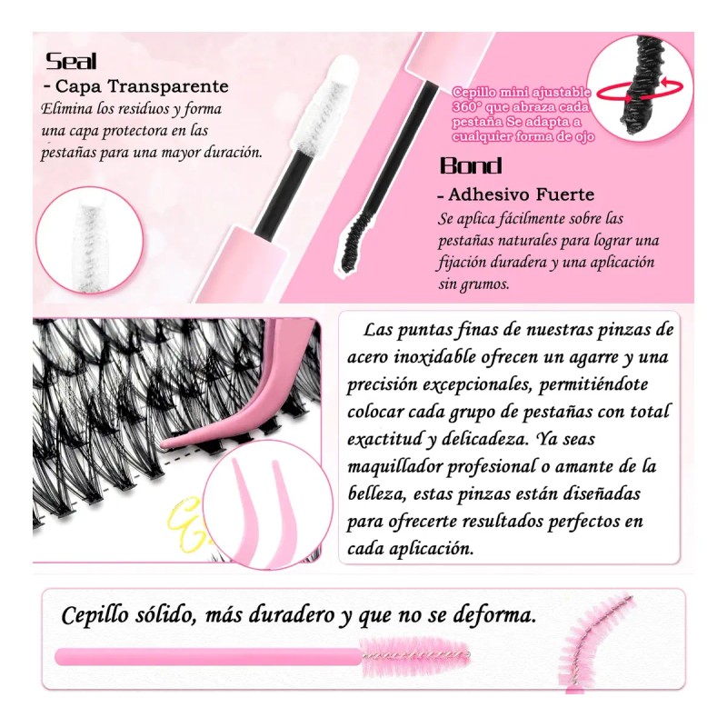 Kits De Racimos De Pestañas Inferiores 40d-100d 740 Piezas Y
