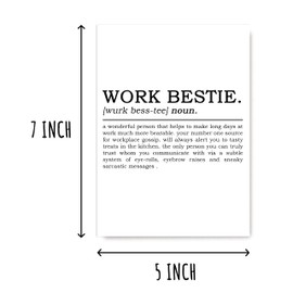 LillaGifts Work Bestie Definition Card - Card For Work Bestie - Work Bestie Birthday Card - Friends Birthday Card, 5x7 inches