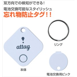 Yamazen YATG-01 (YEWH) Smart Tag, Key Holder, Yellow, 1.5 x 1.5 x 0.2 inches (3.7 x 3.7 x 0.5 cm), attag