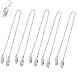 Napkin Chain with Clip Adults, 5 Pieces Flexible Napkin Holder, Napkin Chain, Napkin Clips Chain, for Elderly, Seniors, Adults, Baby, 19 Inch Silver, Silver