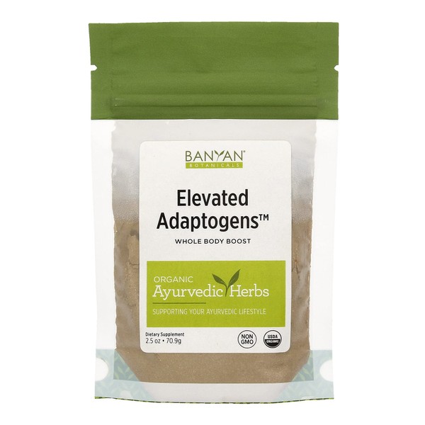 Banyan Botanicals Elevated Adaptogens – Organic Superfood Powder with Moringa, Ashwagandha & Tulsi – Caffeine-Free Superfood Blend for Herbal Stress Relief* – 2.5oz – Non GMO Sustainably Sourced Vegan