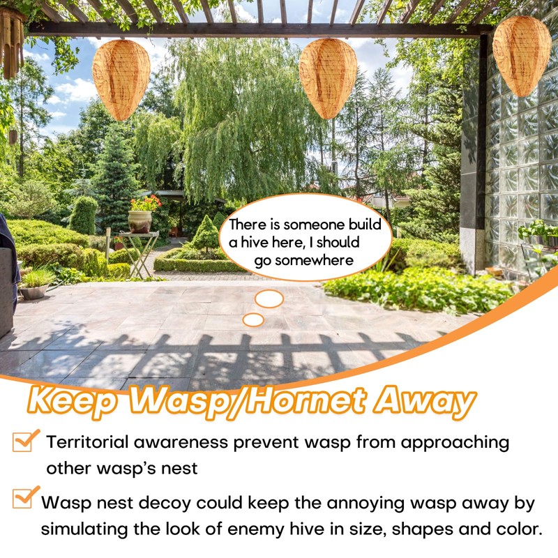 WUIIOE 3 Pack Waterproof Wasp Nest (8x11inch)