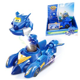 Super Wings Spinning Jerome & Vehicle, 2-in-1 Spinning or Vehicle Mode Press the Button Pop Out Battle Toy for 3 4 5 6 7 8 Years Old Children Gift