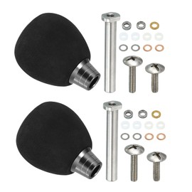 PATIKIL Fishing Reel Handle Knobs 2 Sets Lightweight EVA Fishing Reel Power Knob Handle Grip Fishing Reel Replacement Parts Silver