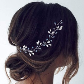 Easedaily Bride Wedding Hair Vine Silver Crystal Headband Headpieces Rhinestone Bridal Hair Accessories Long Bridesmaids Hair Piece for Women and Girls