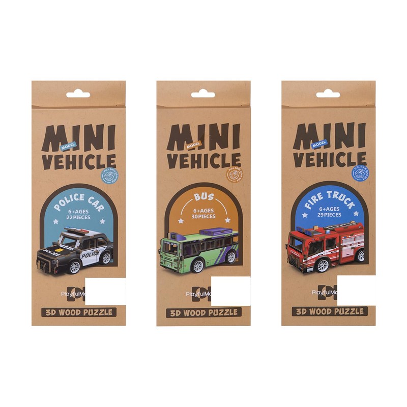 Wooden Puzzle 3D Vehicles Wooden Puzzle Vehicles with Reverse Function