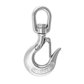 QWORK Chain Hook, Chain Swivel Hook, Hoist Swivel Hook, Slip Hooks, Clevis Hook, 2000lb Stainless Steel Rotatable Swivel Lifting Clevis Chain Hook, Pallet Rack Safety Bolt