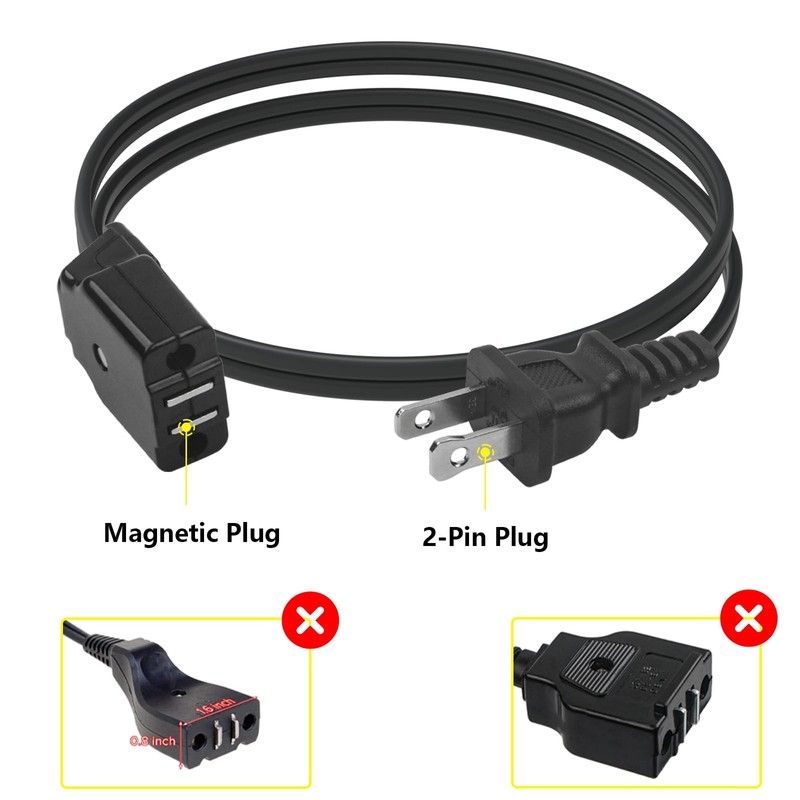 Replacement 09982 Deep Fryer Magnetic Power Cord
