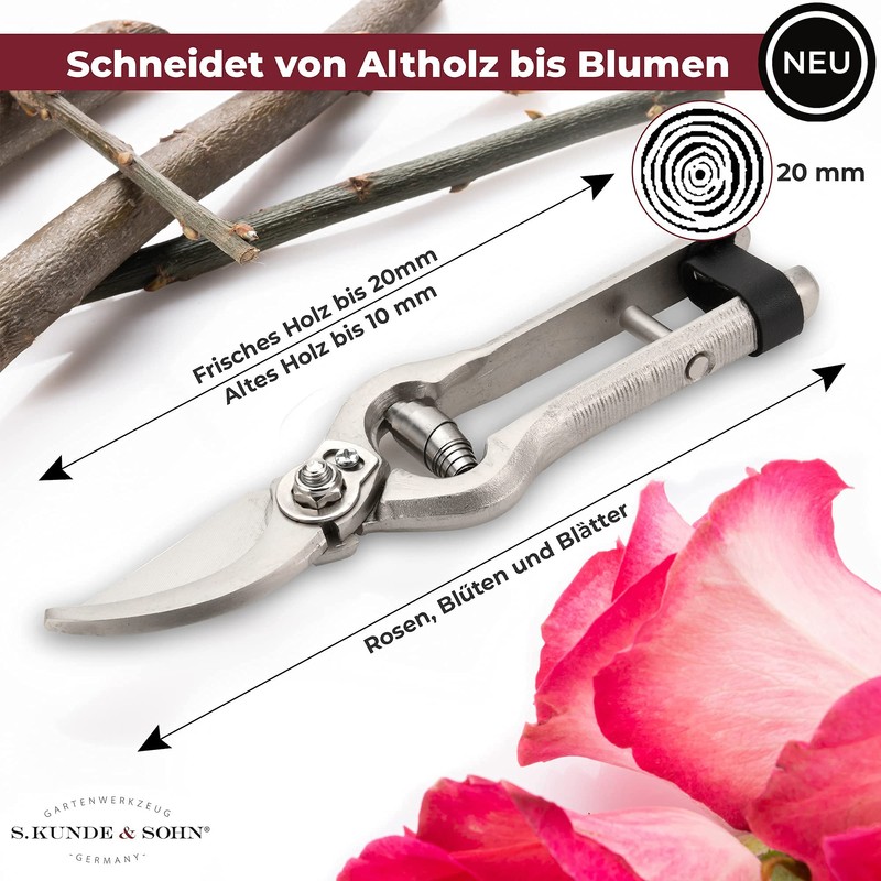 S.Kunde & Sohn/SKS 7.124 Vintage Secateurs 18.5 cm Long/Vine Shears