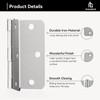 AmzGod Door Hinges Brushed Nickel - 3 Pack 3.5 Inch