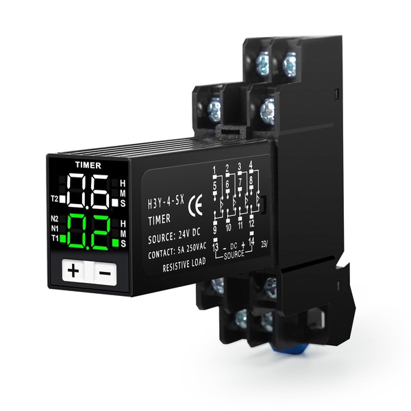 Jadeshay Time Relay 24 V, Digital Time Relay Relay Multifunctional