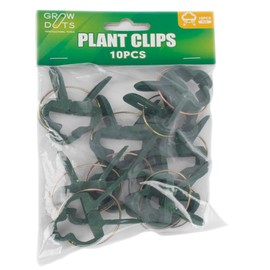 GROWDOTS 10 PCS Large Plant Support Clips Gardening Plant and Flower Loop Gripper Clips Garden Plants Supporter Tool for Straightening Plant Stems Garden Clips Color Green