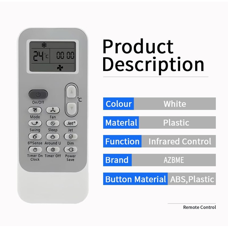 DG11J1-32 Replacement Remote Control for Whirlpool Air Conditioner G11J1-31 DG11J1-35