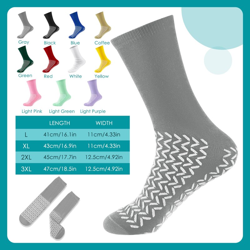 Taiyin 6 Pair Double Sided Tread Non Slip Socks Safety