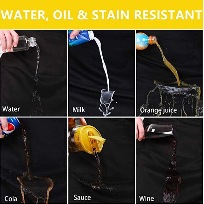 Lchkrep Men's Waterproof Apron Black, Lightweight Vinyl Aprons Rubber Apron