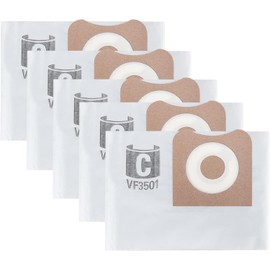 5 Pack VF3501 Filter Bags, Compatible with Ridgid 3, 4 and 4.5 Gallon Shop Vac, Fine Dust Bags, Replacement Part# RIDGID VF3501 / WORKSHOP WS32045F