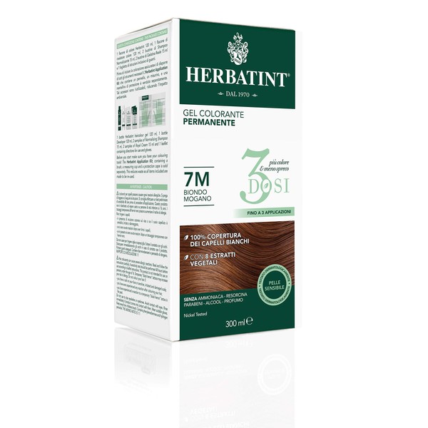 Herbatint Permanent Colour Gel 3 Dosis 7M Mahogany Blonde 300 ml