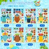 24 Sheets Tiki Make a Face Stickers, Tropical Hawaiian Stickers