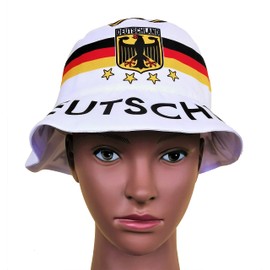 Generisch Germany Sun Hat 2.0, Fishing Hat, Fan Hat, White