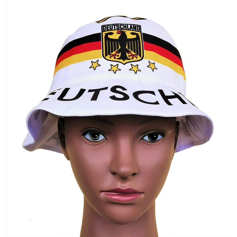Generisch Germany Sun Hat 2.0, Fishing Hat, Fan Hat, White