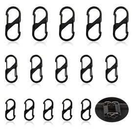15pcs Anti Theft Zipper Clips,Zipper Lock Clips Theft Deterrent Dual Spring Zipper Pull Locks S Shaped Carabiner Zipper Pull Replacement for Home Outdoor Sports
