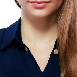 14k Gold Over 925 Sterling Silver Chain Necklace for Women, Prgislew Layering Necklaces 18" 1.6mm Cable Chain Necklace Sturdy & Shiny Women's Gold Chain Necklaces Upgraded Spring-Ring Clasp Gold Plated Necklace(White Gold)