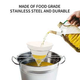 10" Deep Fryer Oil Filter Stand, with Folding Arms and Easy to store for Deep Fryers, Cooking Oil Filter Holder, Maple Syrup Cone Detachable Filter Stand