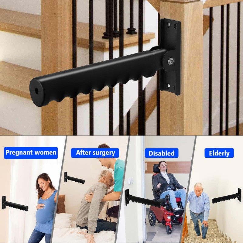 YIBEICO Folding Grab Bars for Doorway/Stairs Assist for Seniors, Flip