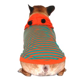 iChoue Pug Bumble Bee Costumes Clothes Hoodies Shirts Vest for Medium Dogs Cold Weather Winter Coats French Bulldog Frenchie English Pitbull Boston Terrier - Orange Green, Small