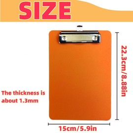 HIDOSNG 4 Pack Durable A5 Assorted Coloured Plastic Clipboard Heavy Duty Clip Boards Paper Holder Writing Memo Folders
