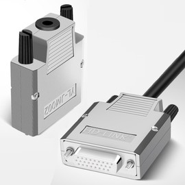 Jienk 16mm Thinner DB26 Female Solderless Breakout Connector, RS232 D-SUB Serial to 26 Pin Port Terminal Solderfree Adapter with Metal Case Accessories