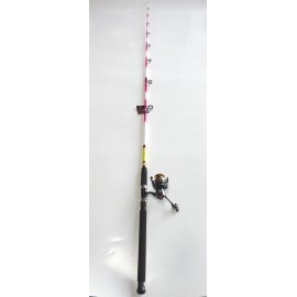 American Spirit Nite Stick Spinning Catfish Combo Hot Pink 9' 2PC/ 6 BB Reel