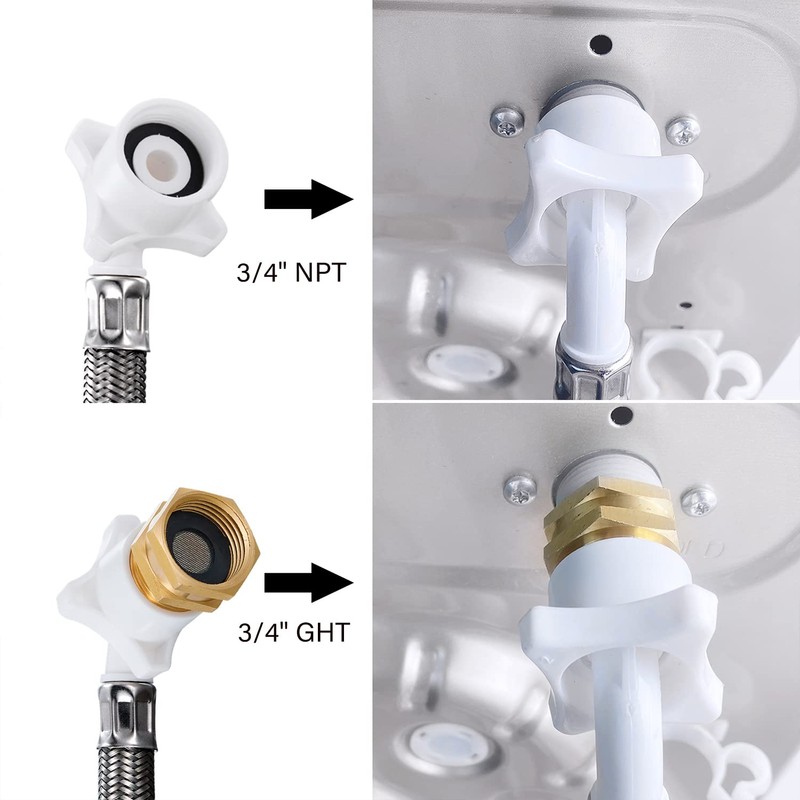 Stainless Steel Washing Machine Hose With Quick Connect，Portable Water Inlet