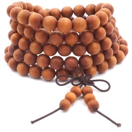 Thajaling 8MM 108 Prayer Beads Mala Bracelet Sandalwood Tibetan Buddhist Buddha Meditation Necklace/bracelet