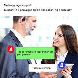 Pyhodi Real Time Language Translator Earbuds, Open Ear AI Translation Earbuds Translation Pods Translator Earbuds, 144 Languages Translator Pods with APP Support Music and Calling (Black)