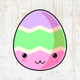 Easter Egg Decals Peel & Stick - Wall Vinyl Stickers - Kawaii Cute Funny Cartoon Watercolor Colorful - Car Window Truck Laptop Tumbler - Boys Girls Kids Bedroom Room Decor DWSV19800