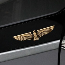 Eagle Metal car Emblem,Auto Emblem,3D Hawk Animal Decoration Metal car Sticker- Rear car Tail Decoration Sticker (Bronze)