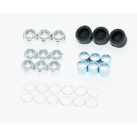 INSTSK8 Axle Nut King Nut Bearing Spacer Axle Washer Pivot Bush Truck Parts Set Skateboard Skateboard Skateboard (Silver)