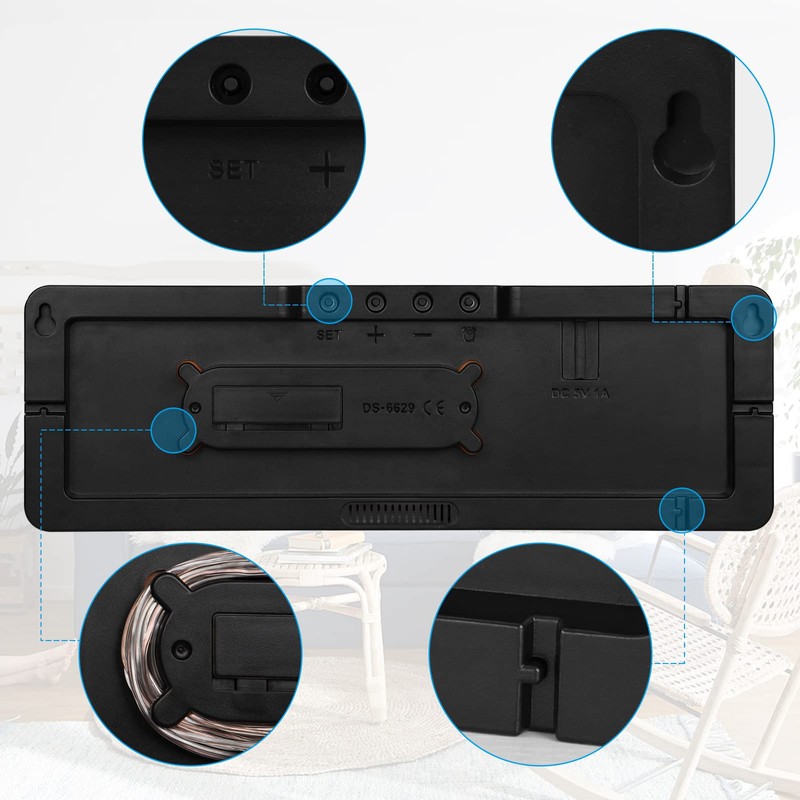 Koolertron Digital Clock 13-inch Large Display LED Wall Clock with