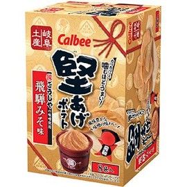 Calbee Hard Aged Potato, Hida Miso, 4.2 oz (120 g) (15 g x 8 Bags)