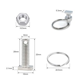 20 Sets Greenhouse Screws and Rings Greenhouse Screws Nuts to Plant Clips for Climbing Plants