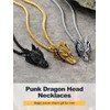 U7 Dragon Head Necklace Ion Plating Black Stainless Steel Wheat