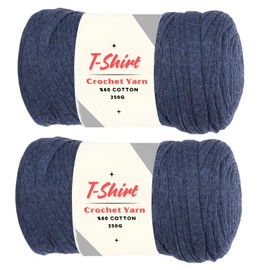 Art of Yarn 2 Pack T-Shirt Yarn%60 Cotton for Crocheting Knitting Soft Chunky%40 Polyester Fabric Beginner t Shirt 500g, 274 Yards Coaster PerfectBags, Baskets, Blankets Home Decor Dark Blue 9761