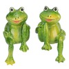 Pack of 2 Green Resin Frogs Statue Beautiful Indoor Outdoor