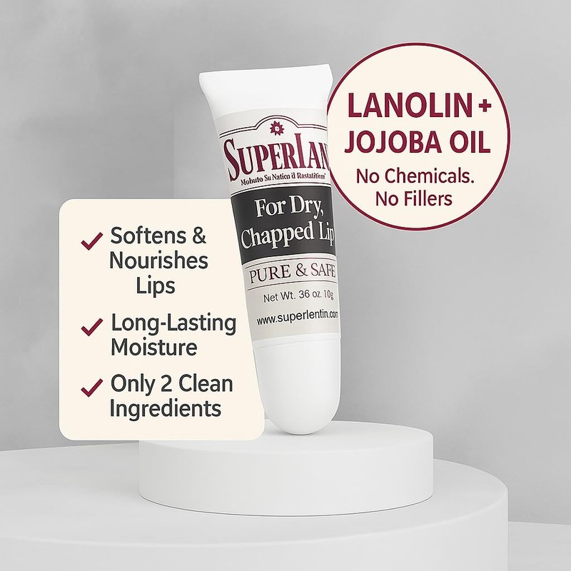 Organic Lanolin Lip Balm - Lip Repair for Hot/Dry Weather