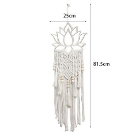 zaoalife Macrame Wall Hanging Tapestry Lotus Boho Cotton Woven Macrame Tapestry Wall Art Decor Home Nursery Bedroom Gifts for Women Girls