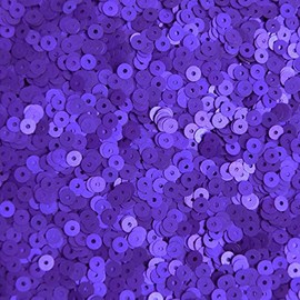 4mm Round Flat Sequins Purple Matte Silk Frost. Made in USA