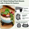 3 Packs Large Metal Plant Caddy with Wheels 13” Heavy-duty